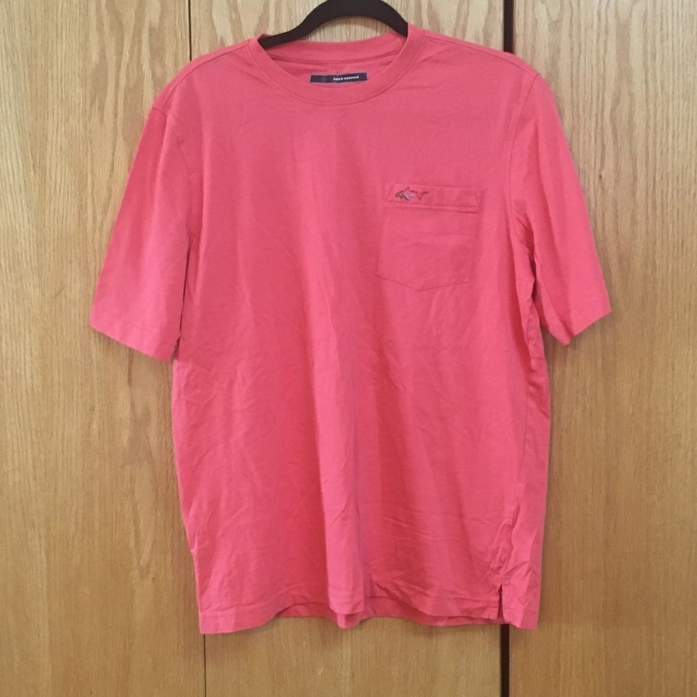 GREG NORMAN Crew Neck Pocket Tee Tshirt Golf M Med